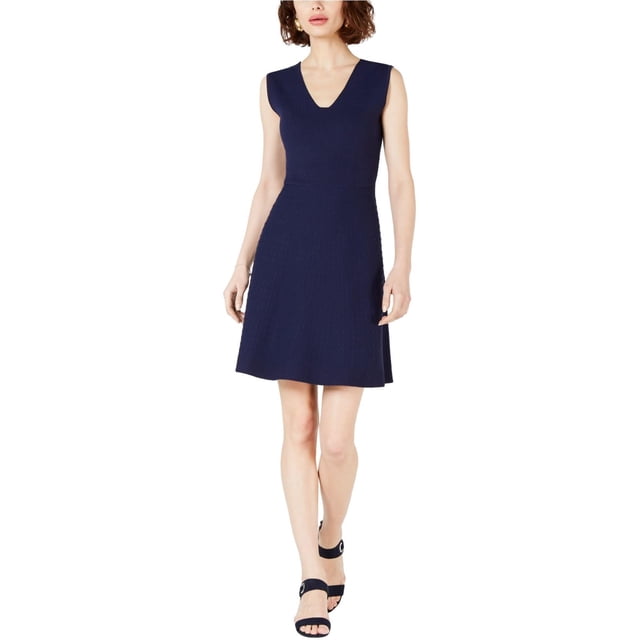 Vestido sin mangas ajustado y acampanado maison Jules azul XX-Small