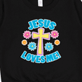 thumbnail image 3 of Inktastic Easter Jesus Loves Me with Cross and Flowers Toddler Sweatshirt, 3 of 4
