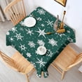 thumbnail image 2 of Green Christmas Snowflake Pattern Square Tablecloth,Waterproof Square Table Cover,Wipeable Spillproof Washable Table Cover for Home Kitchen Party Decor 60"x60"(152x152cm), 2 of 6