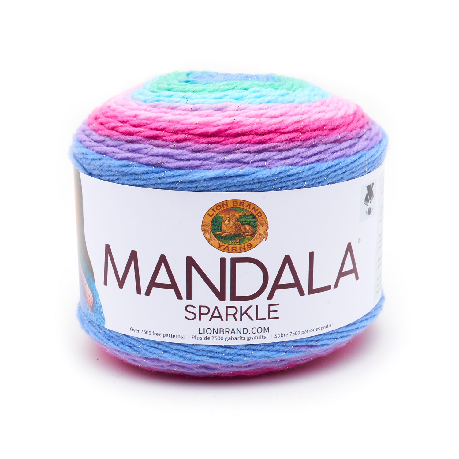 Lion Brand Yarn Mandala Sparkle Draco Light Acrylic Self-Striping Multi-color Yarn