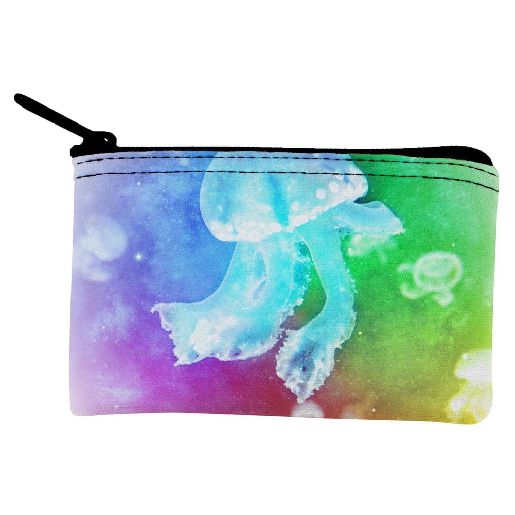 Womens Zip Around Wallet and Phone Clutch,Travel Purse Leather Clutch Bag Card Holder Organizer Wristlets Wallets,Graphic Jellyfish Pattern