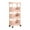 Pink#3, variant on Plastic Mobile Desk Storage Cart with Wheels 4 Tier Small Bookcase for Office Living Room Kitchen Rolling Under Desk Organizer with Guardrail and Hooks for Books Snacks Toiletries