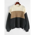 thumbnail image 1 of ZAFUL Colorblock Chunky Knit Drop Shoulder Sweater S, 1 of 5