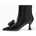 thumbnail image 2 of Women  Rhinestone Bow Ankle Boots   Pointed-Toe, Low Kitten Heel, Stylish Formal Booties, 2 of 4
