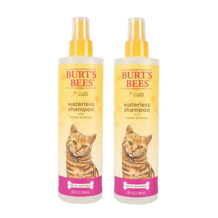 Burt,S Bees For Pets Cat Waterless Shampoo With Apple & Honey | Dry Cat Shampoo Cat Waterless Shampoo Spray | Cruelty Free, Sulfate & Paraben Free, Ph Balanced For Cats - Made In Usa, 10 Oz- 2 Pack
