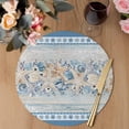 thumbnail image 3 of Blue Starfish Coastal Round 13 Inch Placemats Set of 2, Nautical Ocean Summer Coral Shell Botanical HeatResistant Non Slip Place Mats for Dining Table, Wipeable Kitchen Table Mats for Housewarming, 3 of 9