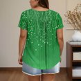 thumbnail image 4 of Cinvoph T-Shirts d'Été Grande Taille pour Femmes Col Rond Imprimé Manches Courtes Hauts Décontractés Blouses de Bureau Amples, 4 of 6