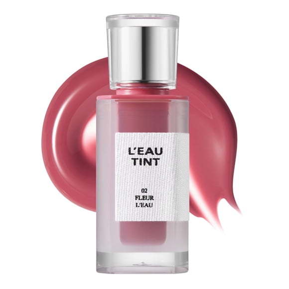 BBIA L’EAU Tint – Labial brillante y luminoso, tinte acuoso, no pegajoso, acabado brillante, duradero, hidratante, ligero, natural, uso diario, vegano, maquillaje de labios coreano (02 FLEUR L'EAU)