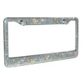 thumbnail image 2 of 2 Pack Luxury Handcrafted Bling White Rhinestone Premium Stainless Steel License Plate Frame with GiftBox | Over 1000 pcs Finest 14 Facets SS20 Clear White Rhinestone Crystal | Anti-Theft Screw Cap, 2 of 2
