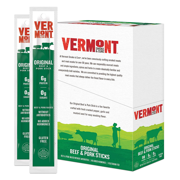 Vermont Smoke Original Beef & Pork Sticks, 6 oz [Pack of 10]
