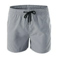 thumbnail image 2 of Pxiakgy mens swim trunks Sports Net Beach Shorts Dry Quick With Inner Casual Pants Men's Shorts Men's Swimwear mens shorts shorts for men Dark Grey + S, 2 of 4