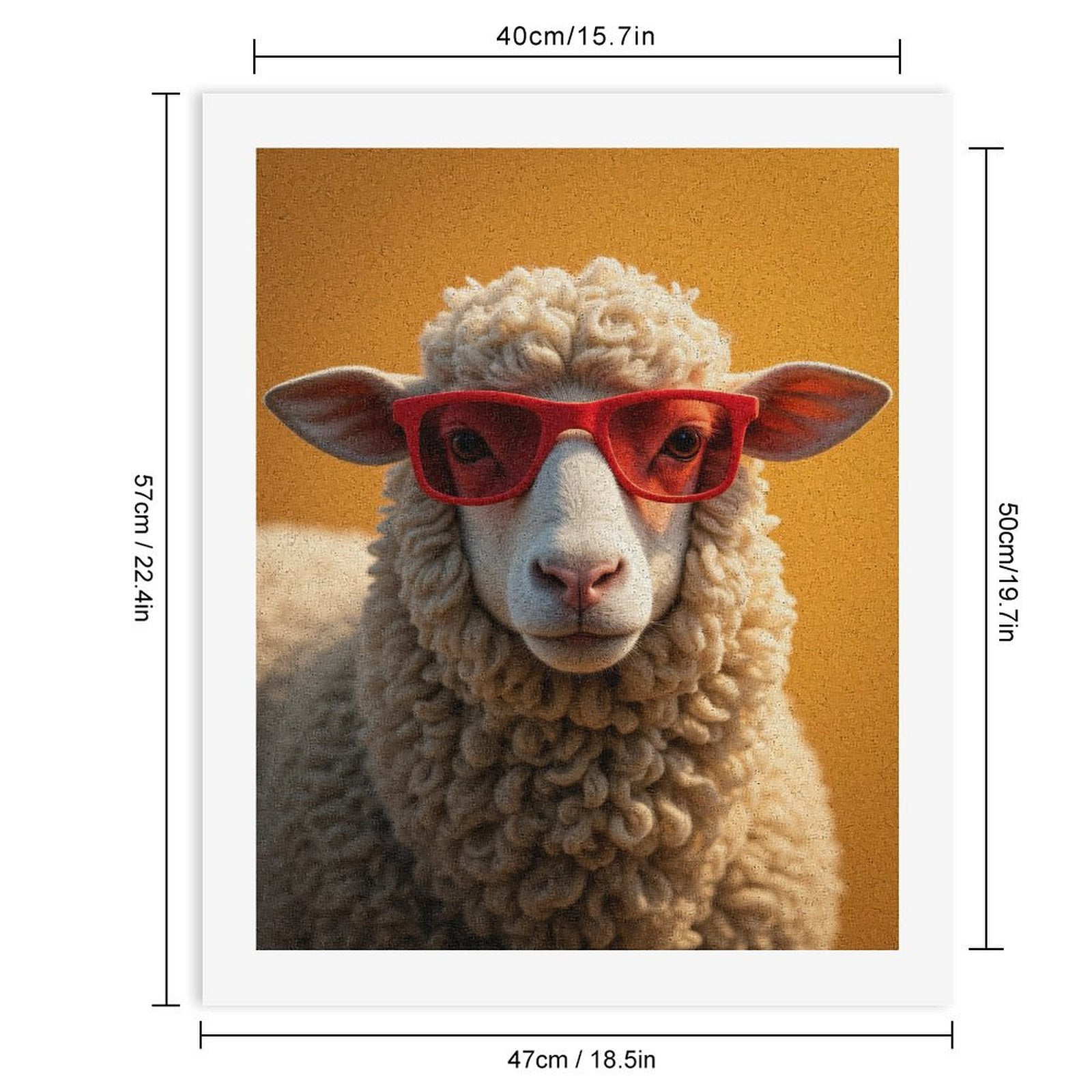 Paint By Numbers Kit for Adults Beginner - DIY Sheep With Red Sunglasses Vibrant Background Canvas Painting Kits for Adults, Frameless Paint By Number for Adults for Home Wall Decor 16x20 Inch
