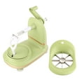 thumbnail image 1 of Pelador de frutas manual multiusos con manivela y cortador de frutas, pelador de manzanas de acero inoxidable PP para cocina, color verde claro, 1 of 14