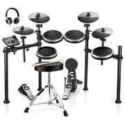Donner Adults Electronic Drum Set with Quiet Mesh Drum Pads, 31 Kits, 450+ Sounds, DED-200X, Gray