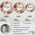 thumbnail image 4 of Designart "Geometric Elegance Gold and White I" Modern Geometric Gold Large Round Mirror - Round Bedroom Mirror Wall Decor - Modern Round Printed Mirror - 23" x 23", 4 of 6
