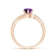 thumbnail image 2 of ANGARA Natural Prong-Set Amethyst Bypass Ring with Diamond Accents in 14K Rose Gold for Women (Size-6mm) | February Birthstone, Birthday, Anniversary, Jewelry Gift for Women | Natural Amethyst Ring, 2 of 9