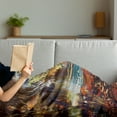 thumbnail image 3 of Fantasy Soft Flannel Fleece Blanket, Refreshing Nature Painting Serene Pond Illusionary Perspective Swamp Environmental, Cozy Plush for Indoor and Outdoor Use, 50" x 70", Multicolor, by Ambesonne, 3 of 5