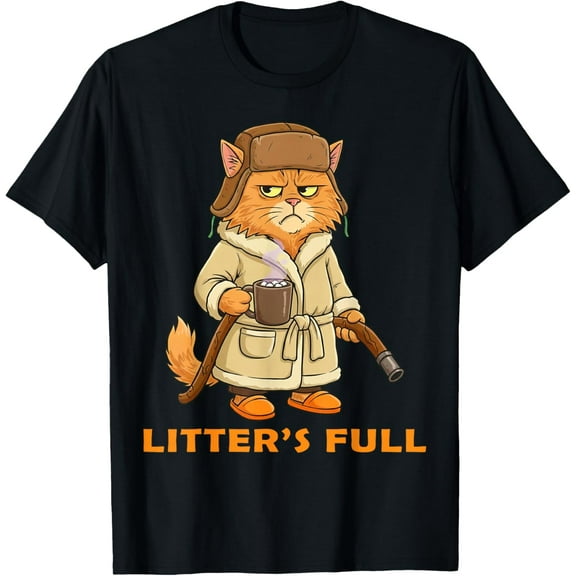 Funny Christmas Cat Litter Full Men Women Meme Xmas T-Shirt- American fashion hot selling casual retro high quality 100% cotton T-shirt 1 piece