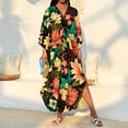 thumbnail image 6 of Swimsuit Coverup for Women Beach Kaftan Dress Bathing Suit Cover Up Summer Long Gauze Swim Cover Ups Vacation Outfits Dark Green One Size, 6 of 6