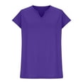 thumbnail image 6 of ZQGJB Women's Cap Sleeve Shirts Casual Summer V Neck Tunic Tops Loose Tshirts Side Slit Workout Tees Shirt Loose Lightweight Comfy Cami Tank Tops Purple S, 6 of 7