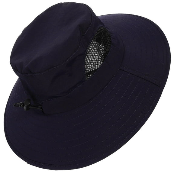 AURARMLET 1Pcs Dark Blue Chinlon Wide Brim Hat for Men Outdoor Sun Protection