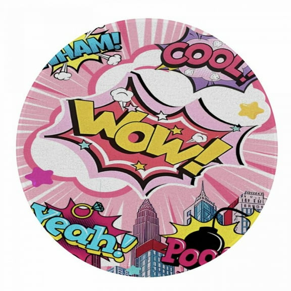 Lheaggik Cartoon Spider Web Carpet Floor Rug Room Decor Cool Anime Velvet Round Mat Bedroom Living Room Decor 60x60cm