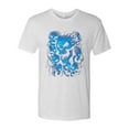 thumbnail image 2 of Wild Bobby, 3D Blue Skulls Trendy | Mens Fashion Premium Tri Blend T-Shirt, Heather White, Small, 2 of 4