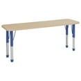 thumbnail image 1 of ECR4Kids 18in x 60in Rectangle Everyday T-Mold Adjustable Activity Table Maple/Maple/Blue - Chunky Leg, 1 of 2