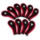 thumbnail image 3 of Juego de 10 fundas para cabezas de palos de golf, resistentes al agua, con número de serie Rojo y negro, 3 of 9