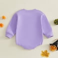 thumbnail image 6 of KPOPLK Baby Halloween Witch Bodysuit Letter Print Long Sleeve Bubble Romper for 3 6 9 12 18 Months Fall Holiday Outfit(Purple,6-12 Months), 6 of 9