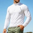 thumbnail image 6 of Sun Shirts for Men Long Sleeve UV Protection Tshirt Athletic Quarter Zip Pullover Stand Neck Quick Dry Lightweight Hiking Tops White XXS, 6 of 8