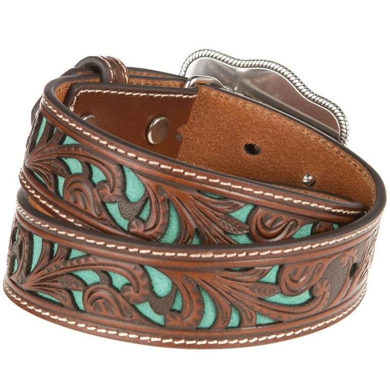 Leather belt with piercing