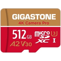 Gigastone 512GB Micro SD Card, 4K Video Recording, 4K Camera Pro, compatible with Nintendo Switch, Dash Cam, GoPro Cameras, R/W up to 100/60 MB/s, Micro SDXC UHS-I A1 V30 Class 10