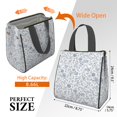 thumbnail image 3 of Pioneer Flower Floral Print Pattern Insulated Lunch Bag for Women Men, Large Portable Soft Cooler Tote, Thermal Food Storage Bag with Pearl Cotton, 8.66L, 8.75"x5.75"x9.5", 3 of 6