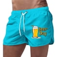thumbnail image 4 of Fiaer Men's Swim Trunks Day Drawstring Elastic Waisted Swim Trunks Holiday Vacation Lightweight Bathing Suit Light Blue XL, 4 of 4