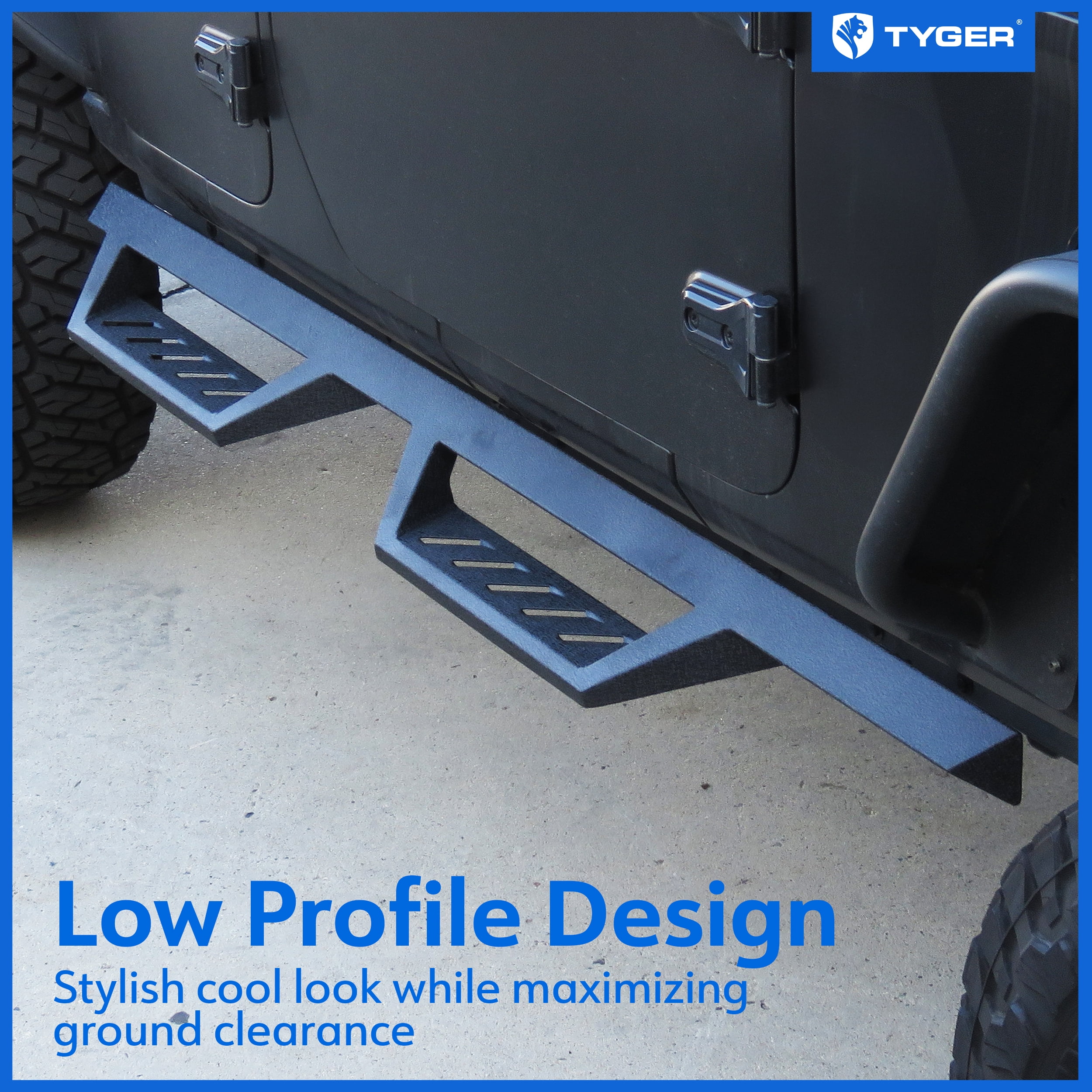 Tyger Auto LanderX Running Board Compatible with 2018-2026 Jeep Wrangler JL 4-Door (Not Fit JK) | TG-LX3J82628 | Drop Step Side Step Rail Nerf Bars