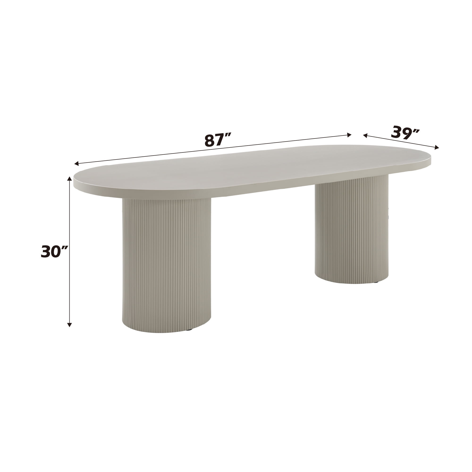 ACME Laela Contemporary Wood Oval Dining Table in Bone White
