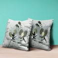thumbnail image 4 of 28x28 OliveGreen Offwhite Bird Blown Seam Broadcloth Animal Print Throw Pillow, 4 of 5