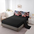 thumbnail image 5 of Feelyou Largemouth Bass Fish Bedding Comforter Set for Men, Splash Star Stripe US Flag Queen Bedding Sets, Red Blue, Black Reversible, 7 Pieces, 5 of 7