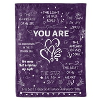 Funnil Encouragement Gifts for Women, Compassion Blanket Big Warm Hugs, Get Well Soon Gift Throw Blanket 50x60" Purple