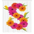 thumbnail image 3 of Ambesonne Letter S Shower Curtain, Essence of Nature, 69"Wx84"L, Orange Hot Pink Green, 3 of 3