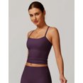 thumbnail image 6 of IBTOM CASTLE Tank Top Built in Bra for Women - Sports Yoga Workout Tops Crop Halter Neck Womens Padded Sport Back Bras Cami Dark Purple, 6 of 7