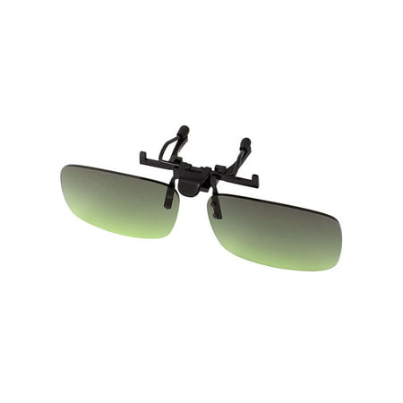 Green Lens Rimless Anti Glare Clip On Driving Sunglasses Eyeglasses 126 x 35mm