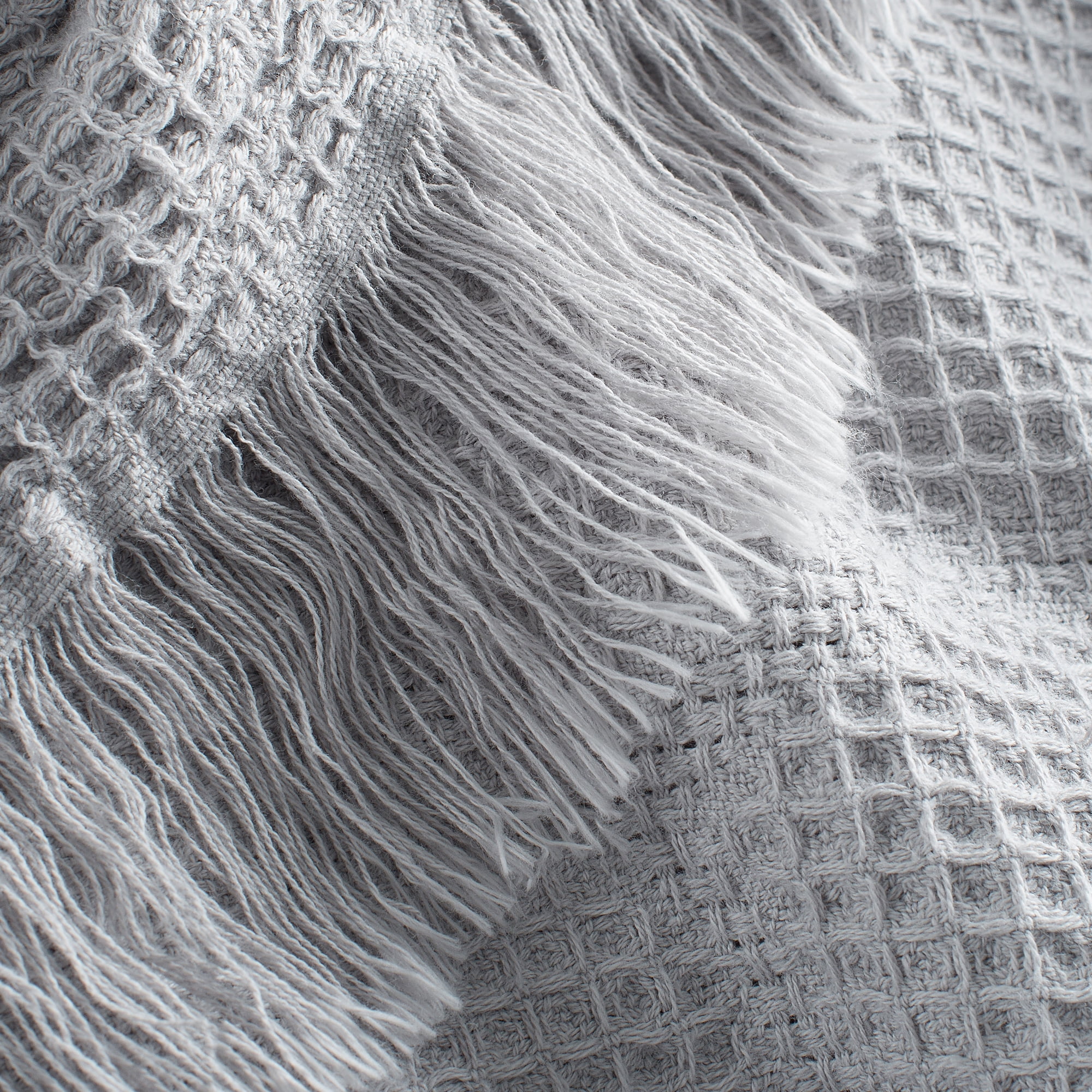 VERAMUSE 100% Cotton Blanket for Bed Grey 90"x90" Queen Size Breathable Thin Blankets for Summer