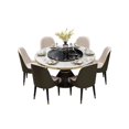 thumbnail image 2 of Nordic marble dining table and chair combination light luxury household dining table postmodern dining table with turntable roun My Lux Decor Round, 2 of 8