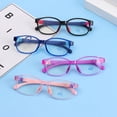 thumbnail image 2 of Anti Blue Light Kids Glasses Square Children Boy Girls Computer Transparent Blocking Reflective Eyeglasses Silicone Soft Frame black, 2 of 6