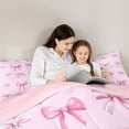 thumbnail image 4 of Feelyou Watercolor Bow Twin Bedding Sets 7-Piece, Fairy Princess Bedding Comforter Set, 4 of 8
