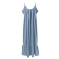 thumbnail image 6 of Elegant Women's Casual Sleeveless Pleated Spaghetti Strap Dress for Daily Wear Comfortable Solid Color Versatile Outfit, 6 of 7