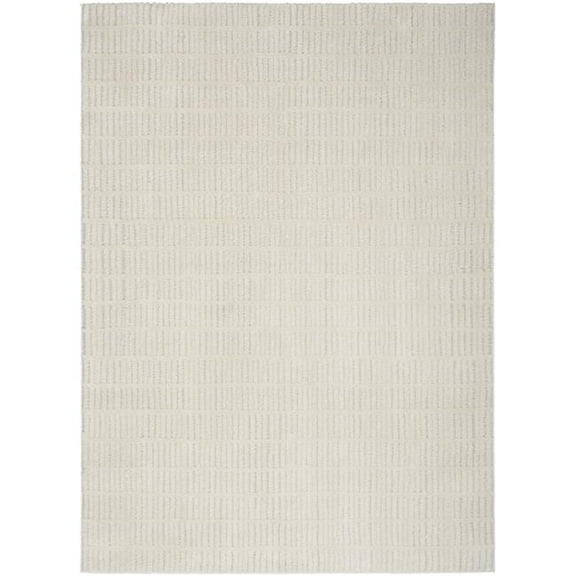 HomeRoots 554829 8 x 10 ft. Geometric Rectangle Area Rug, Ivory & Gray