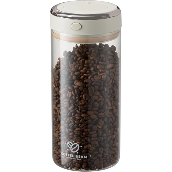 Pethiy Airtight Glass Coffee Storage Canister with One-Way Degassing Valve, Food-Grade Jar for Coffee Beans, Tea, Nuts & Dry Goods
